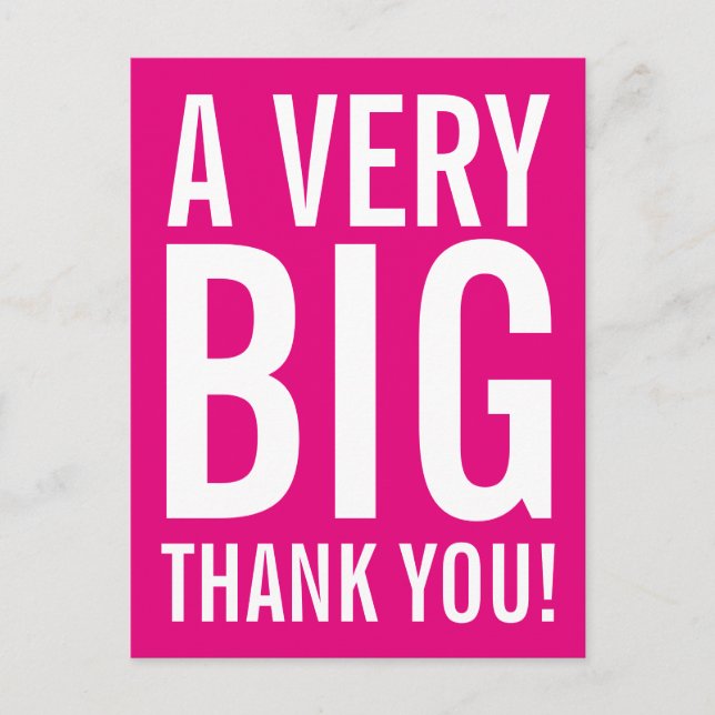 Very Big Thank You Postcard (Front)