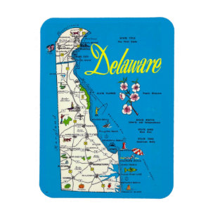 Very Blue Delaware Map Magnet