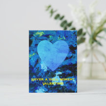 Very Blue Denim Valentine Flat Card