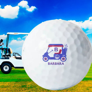Very Blue Golf Cart Custom Monogram Name   Golf Balls