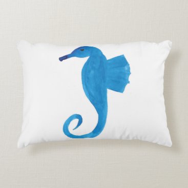 Very Blue Sea Horse Decorative Pillow Very Blue Sea Horse Decorative Pillow