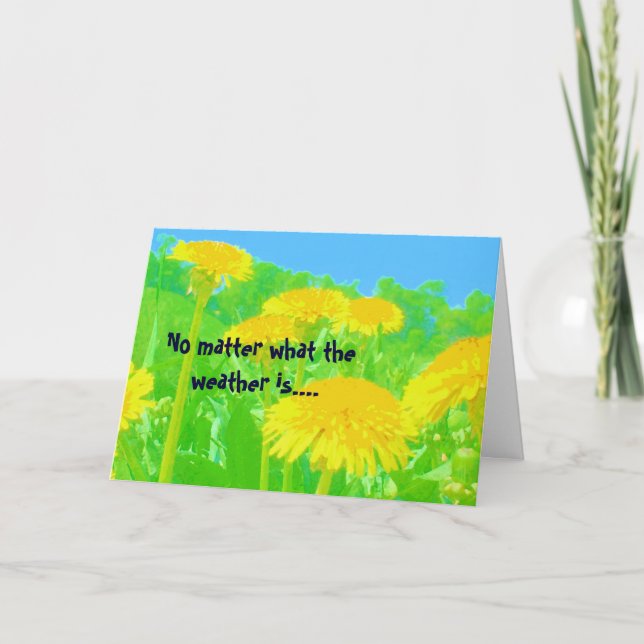 Very Bright Dandelions Card (Front)