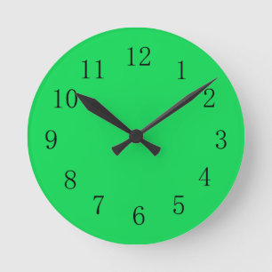 Very Bright Malachite Green Color Wall Clock