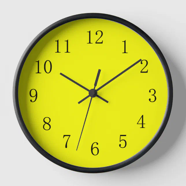 Very Bright Yellow Kitchen Wall Clock Zazzle