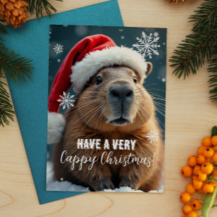 Very Cappy Christmas Capybara Christmas Holiday Postcard