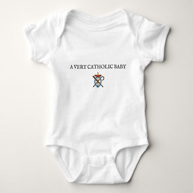 VERY CATHOLIC baby Baby Bodysuit (Front)
