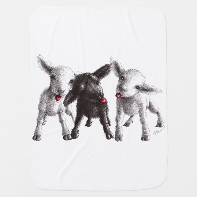 Very Cheeky Sheep Baby Blanket (Front)