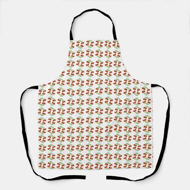 Very Cherry Cute Retro Kitchen Fun Fruit Pattern Apron (Front)