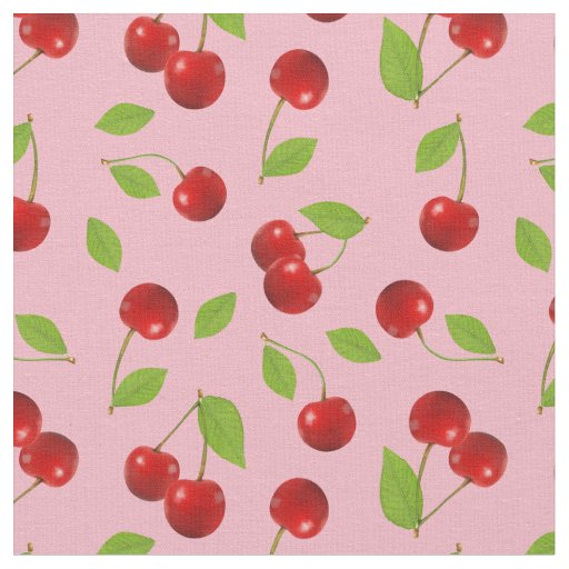 Very Cherry Fabric  - on pink