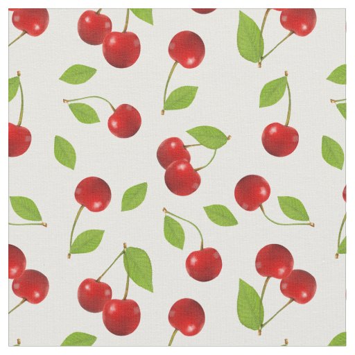 Very Cherry Fabric  - on white