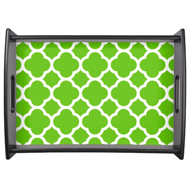 Very Chic Lime Green Qutrefoil Serving Tray (Front)
