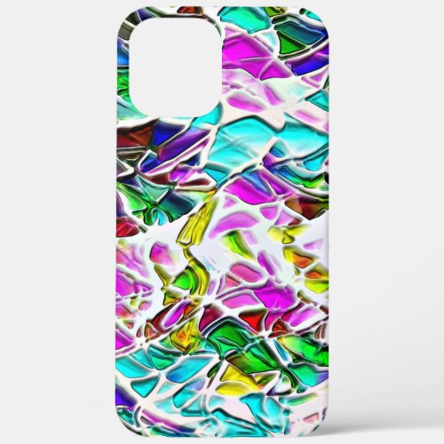 Very colored abstract shapes floating in milk stew iPhone 12 pro max case