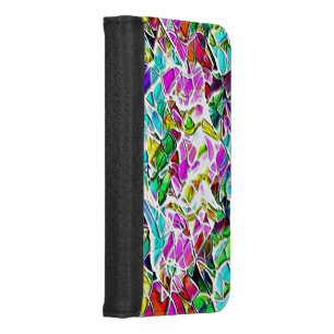 Very colored abstract shapes floating in milk stew iPhone 8/7 wallet case