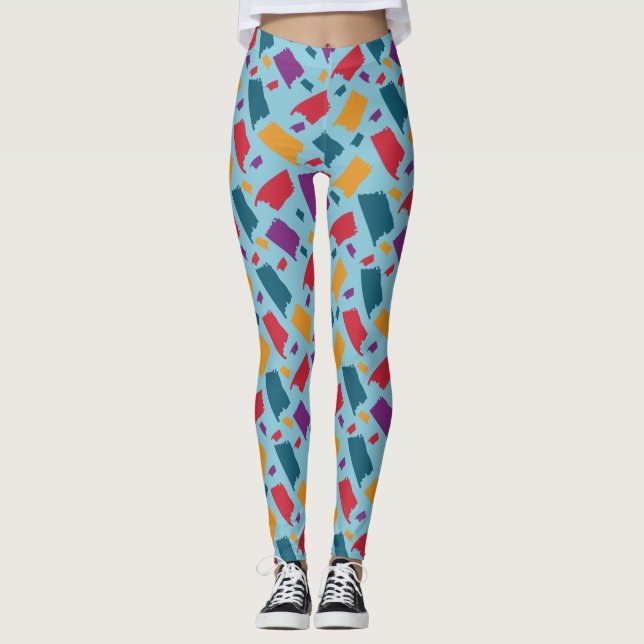 Very Colorful Abstract Pattern Leggings (Front)