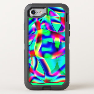 Very colorful curved shapes, green prevail over... OtterBox defender iPhone SE/8/7 case