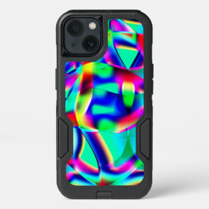 Very colorful curved shapes, green prevails over.. iPhone 13 case