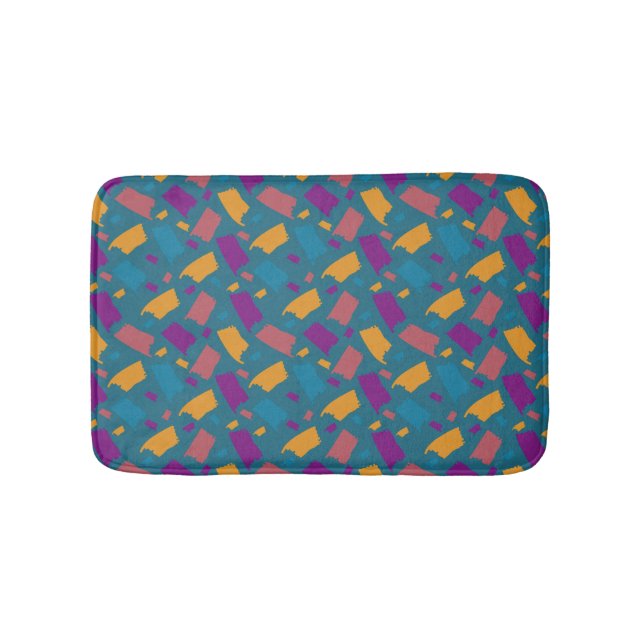 Very Colorful Uneven Pattern Bath Mat (Front)
