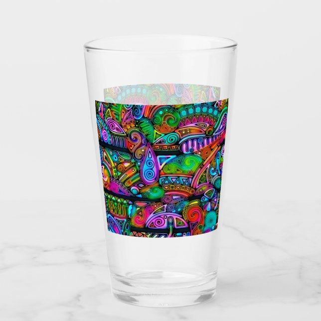 Very colorfully abstract forms art 10 glass (Front)
