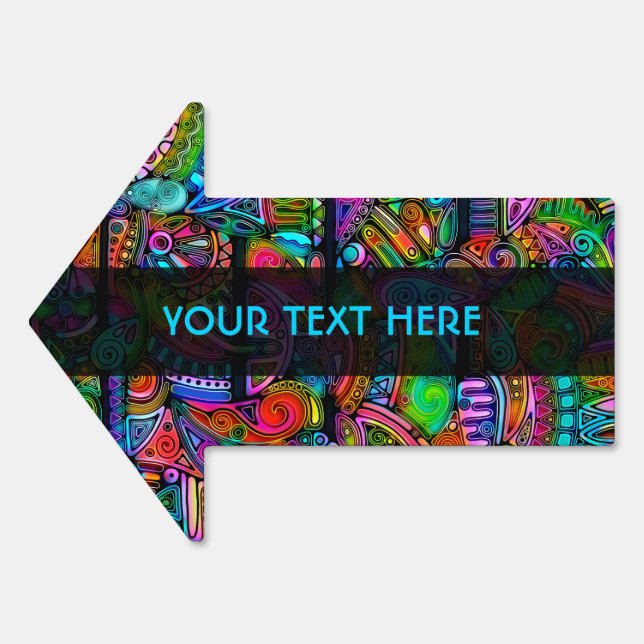 Very colorfully abstract forms art 10 sign (Front)