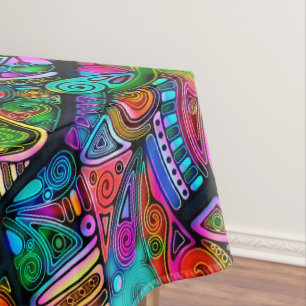 Very colorfully abstract forms art 10 tablecloth