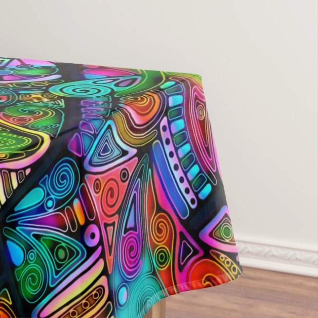 Very colorfully abstract forms art 10 tablecloth (In Situ)