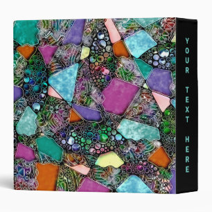 Very colorfully abstract forms art 11 3 ring binder