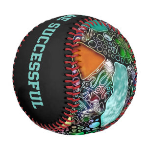 Very colorfully abstract forms art 11 baseball
