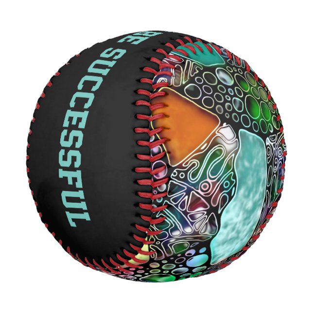 Very colorfully abstract forms art 11 baseball (Angled)