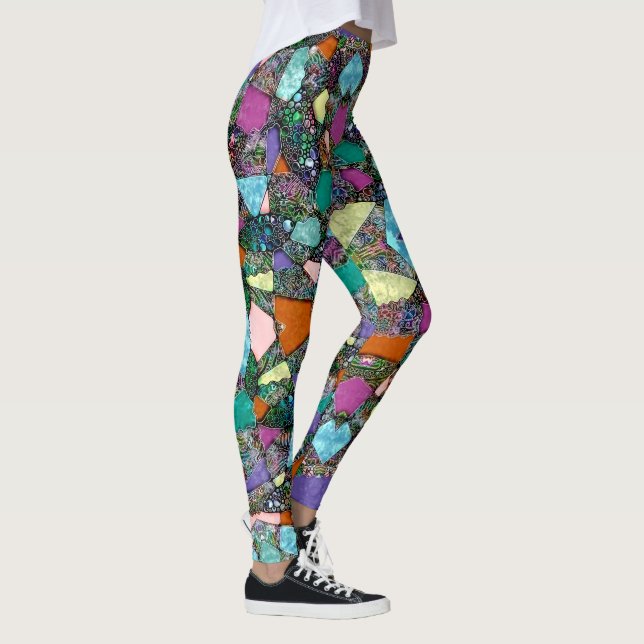 Very colorfully abstract forms art 11 leggings (Right)