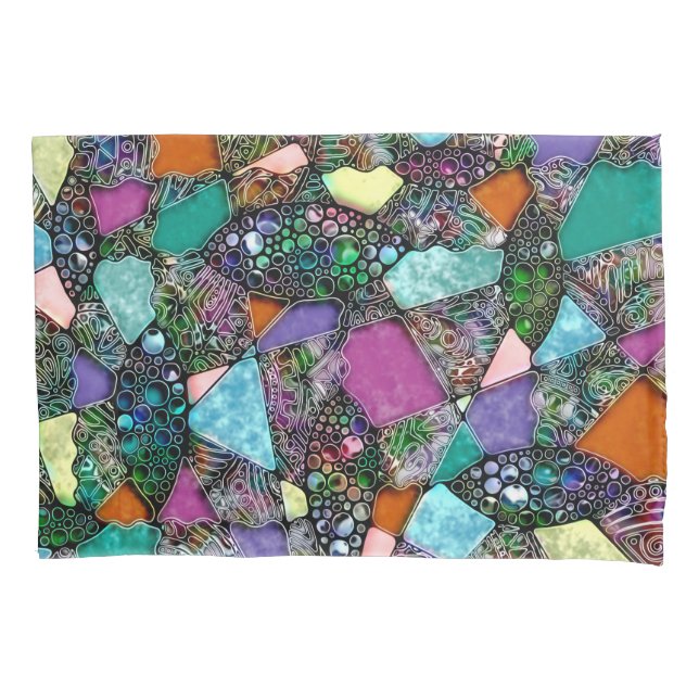 Very colorfully abstract forms art 11 pillow case (Front)