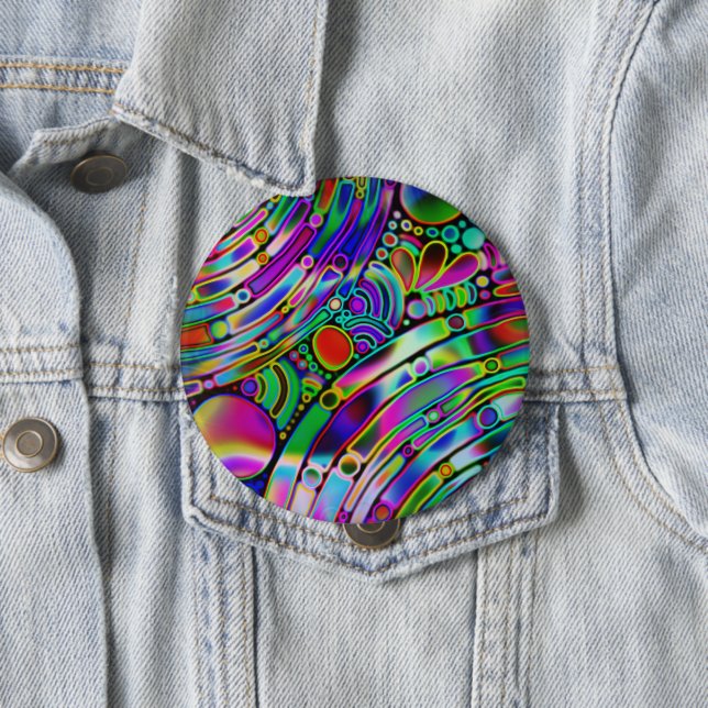 Very colorfully abstract forms art 1 button (In Situ)
