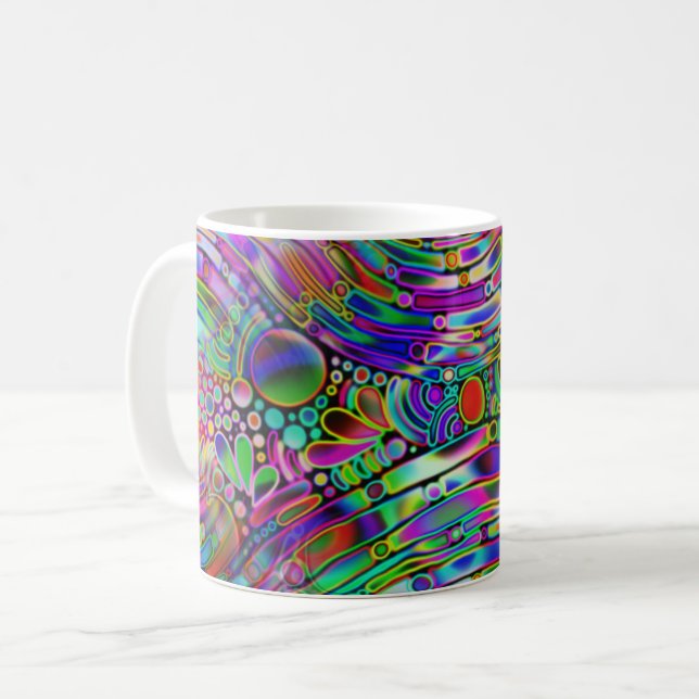 Very colorfully abstract forms art 1 coffee mug (Front Left)
