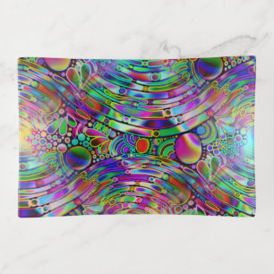 Very colorfully abstract forms art 1 trinket tray