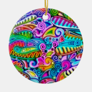 Very colorfully abstract forms art 9 ceramic ornament