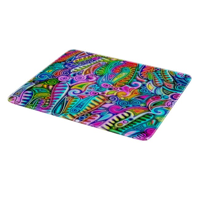 Very colorfully abstract forms art 9 cutting board (Corner)