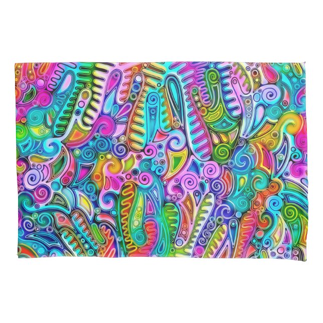 Very colorfully abstract forms art 9 pillow case (Front)