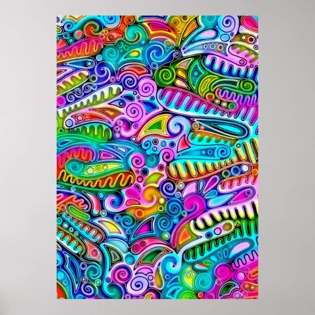 Very colorfully abstract forms art 9 poster (Front)