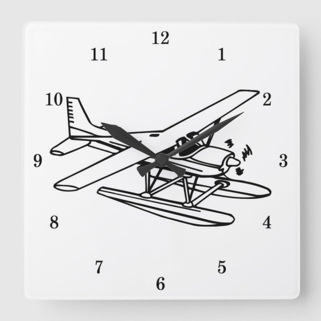 Very Cool Airplane on Floats Wall Clock (Front)