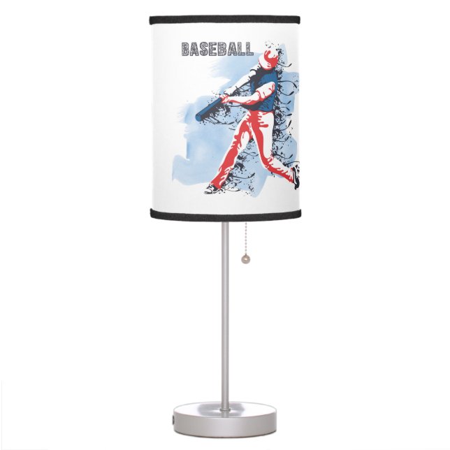Very Cool and Colorful Baseball Player Swinging Table Lamp (Left)