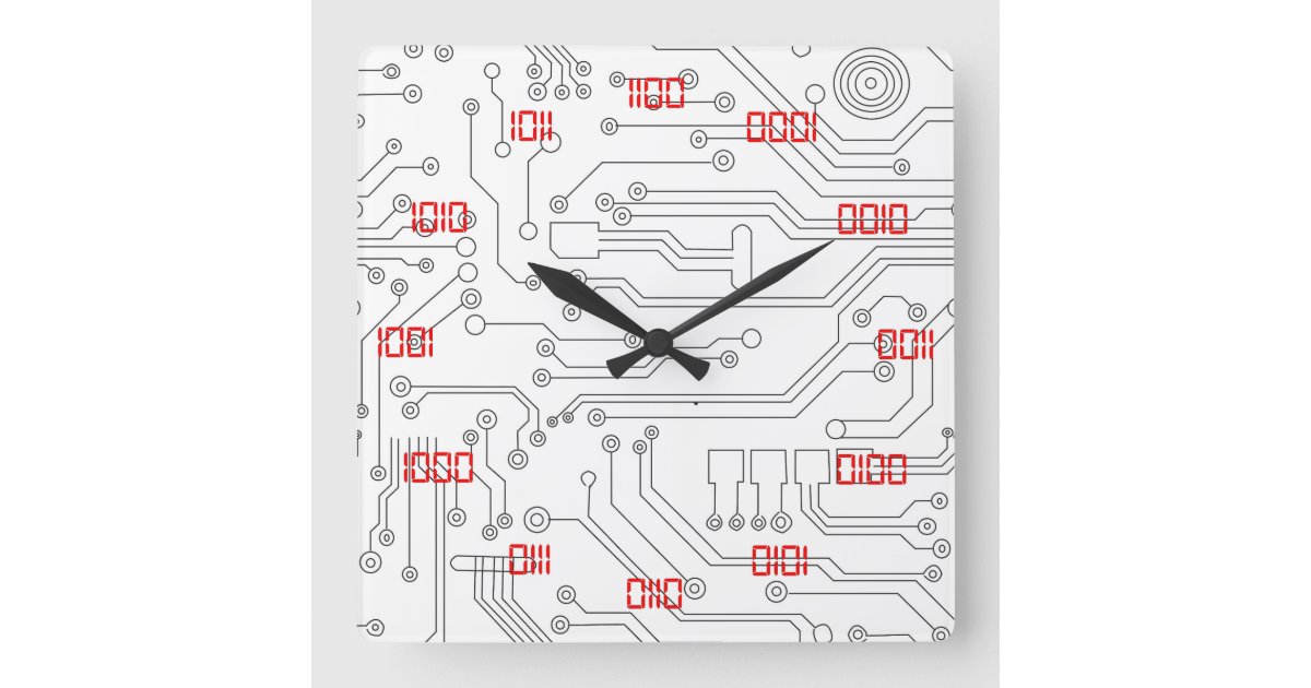 Very Cool and Creative Binary System Square Wall Clock | Zazzle