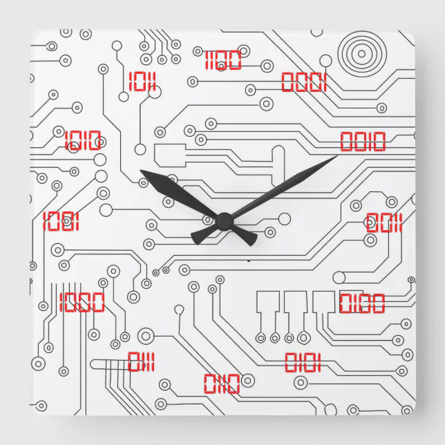 Very Cool and Creative Binary System Square Wall Clock | Zazzle