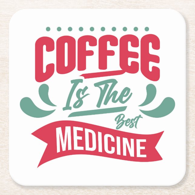 Very Cool and Cute Coffee or Java Square Paper Coaster (Front)