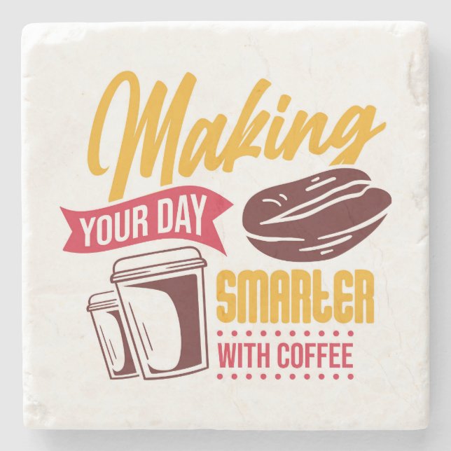 Very Cool and Cute Coffee or Java Stone Coaster (Front)