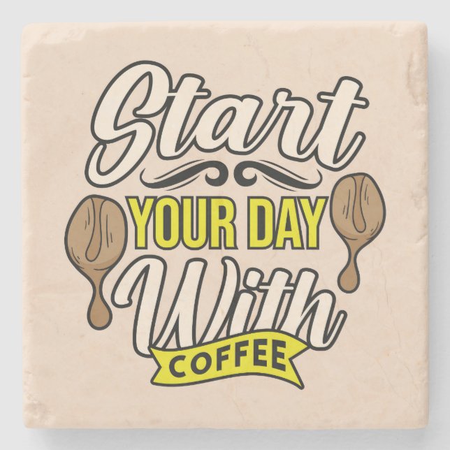 Very Cool and Cute Coffee or Java Stone Coaster (Front)