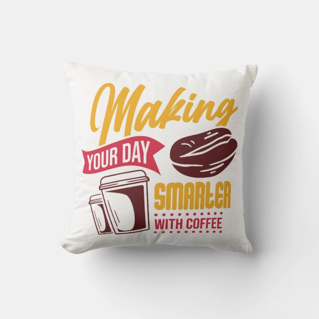 Very Cool and Cute Coffee or Java Throw Pillow (Front)