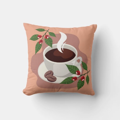 Very Cool and Cute Coffee or Java Throw Pillow