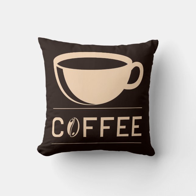 Very Cool and Cute Coffee or Java Throw Pillow (Front)