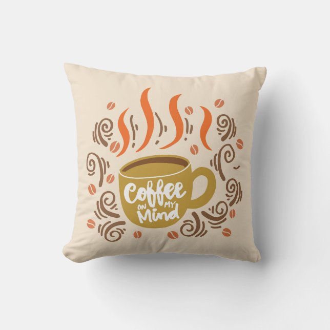 Very Cool and Cute Coffee or Java Throw Pillow (Front)