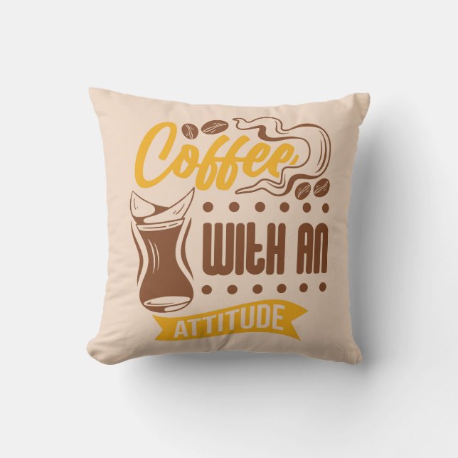 Very Cool and Cute Coffee or Java Throw Pillow (Front)