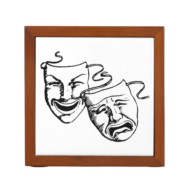 Very Cool and Fun Theater Mask Desk Organizer (Front)